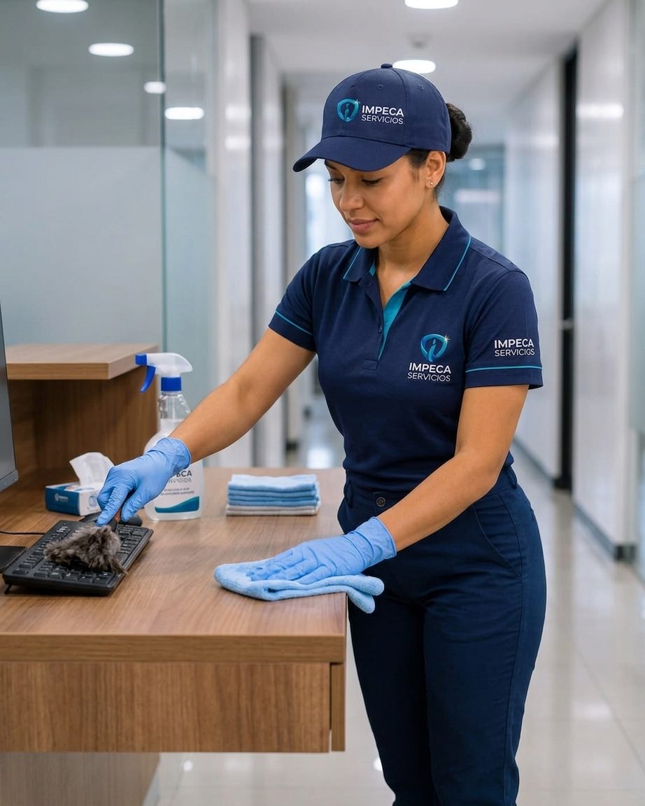 Desinfección de escritorio y equipo de oficina por Impeca Servicios