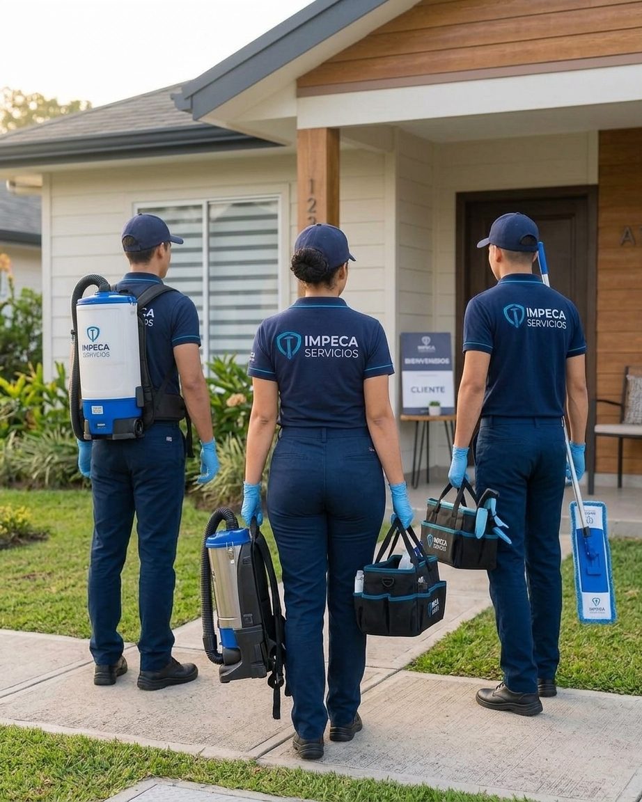 Equipo de Impeca Servicios llegando a una vivienda